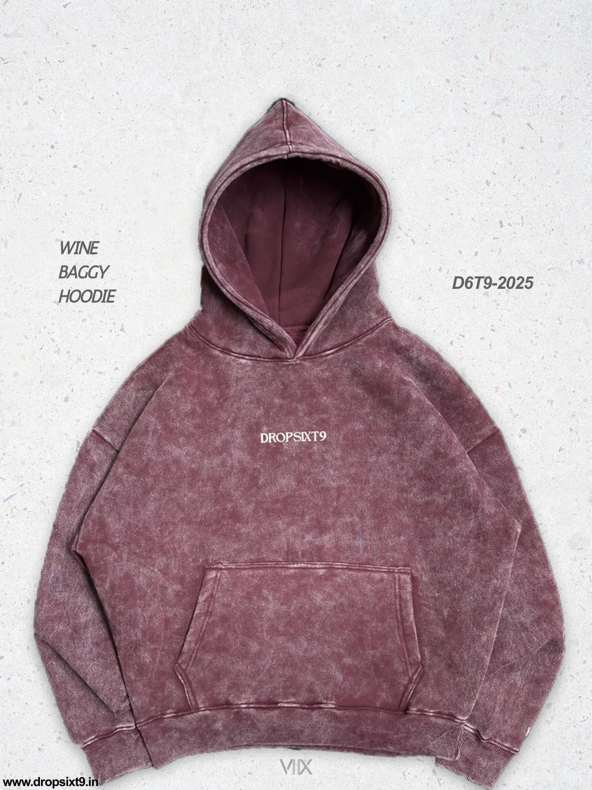 The Wine Candy Acid Washed Oversized Hoodie