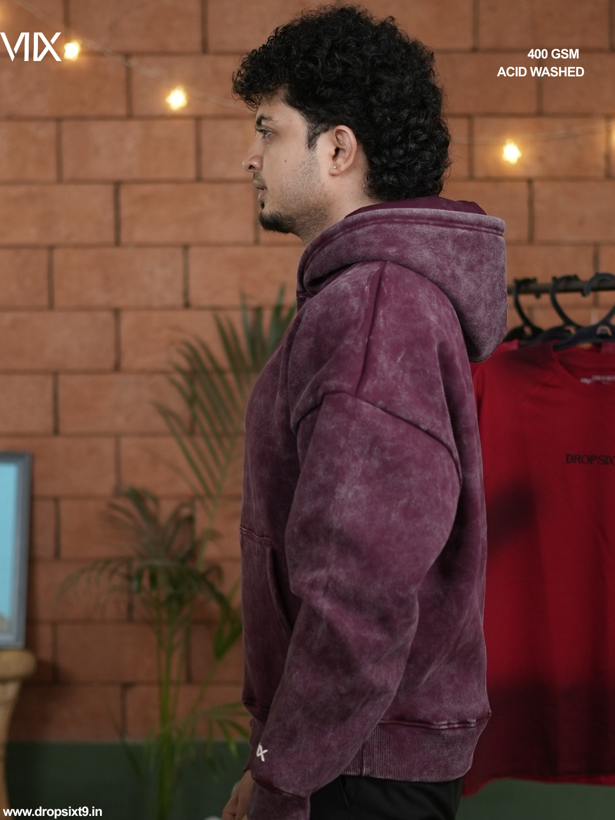 The Wine Candy Acid Washed Oversized Hoodie