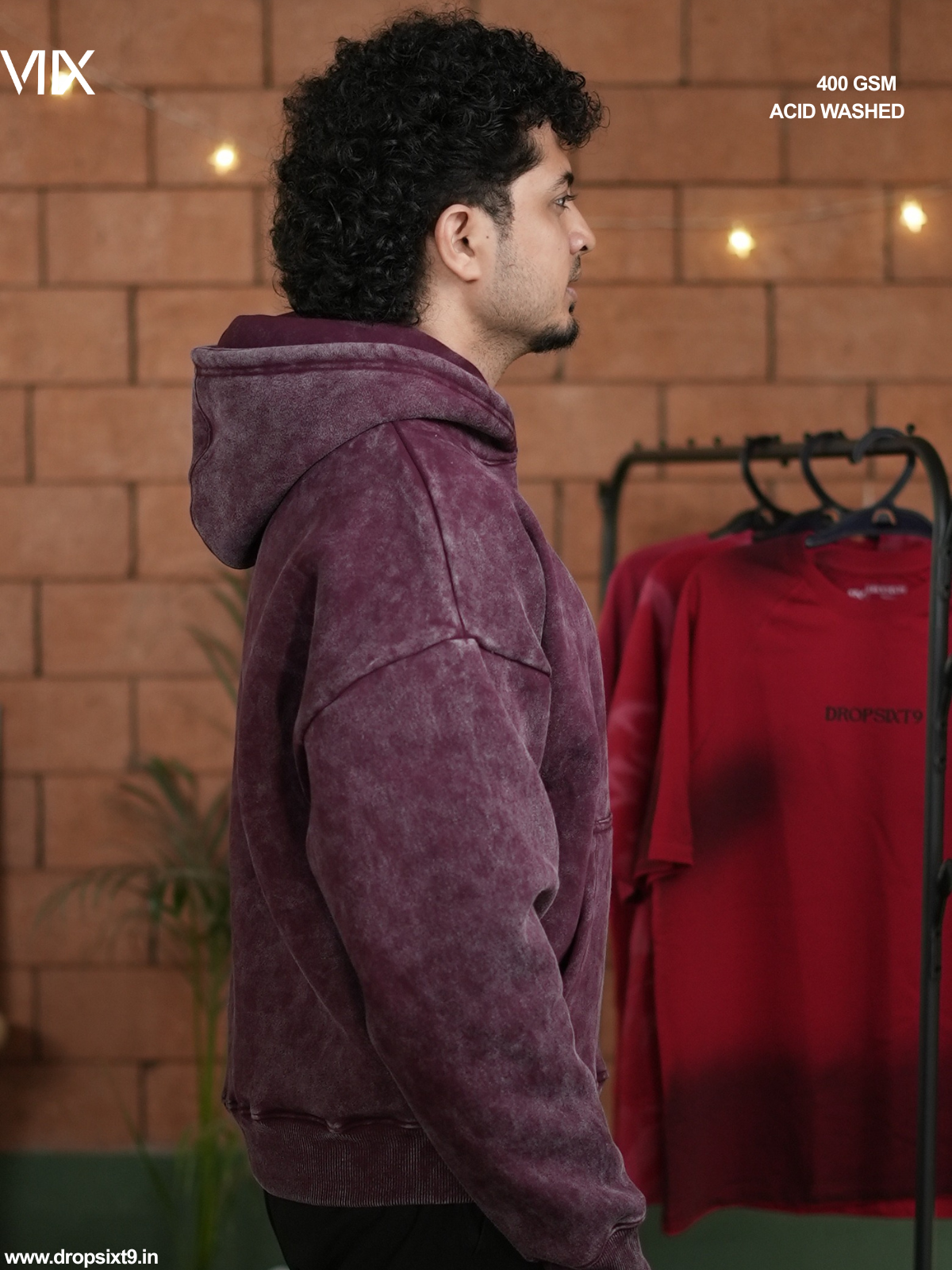 The Wine Candy Acid Washed Oversized Hoodie