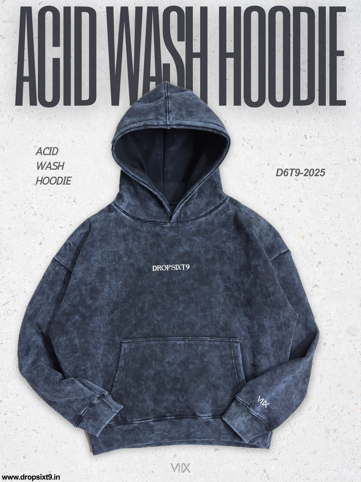 The Black Acid Wash Oversized Hoodie