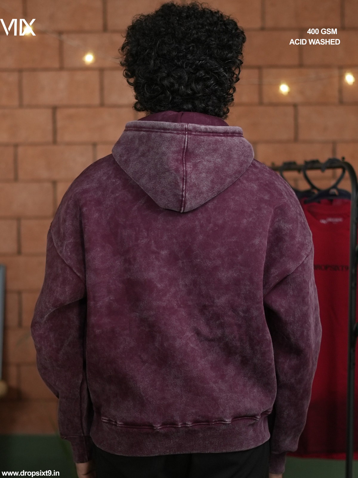 The Wine Candy Acid Washed Oversized Hoodie