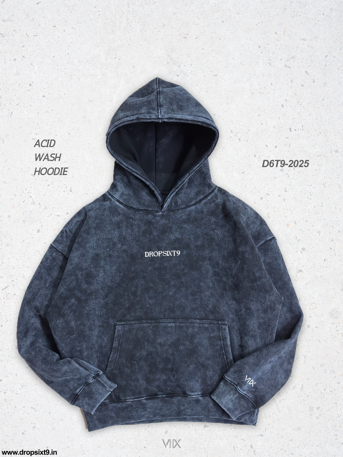 The Black Acid Wash Oversized Hoodie