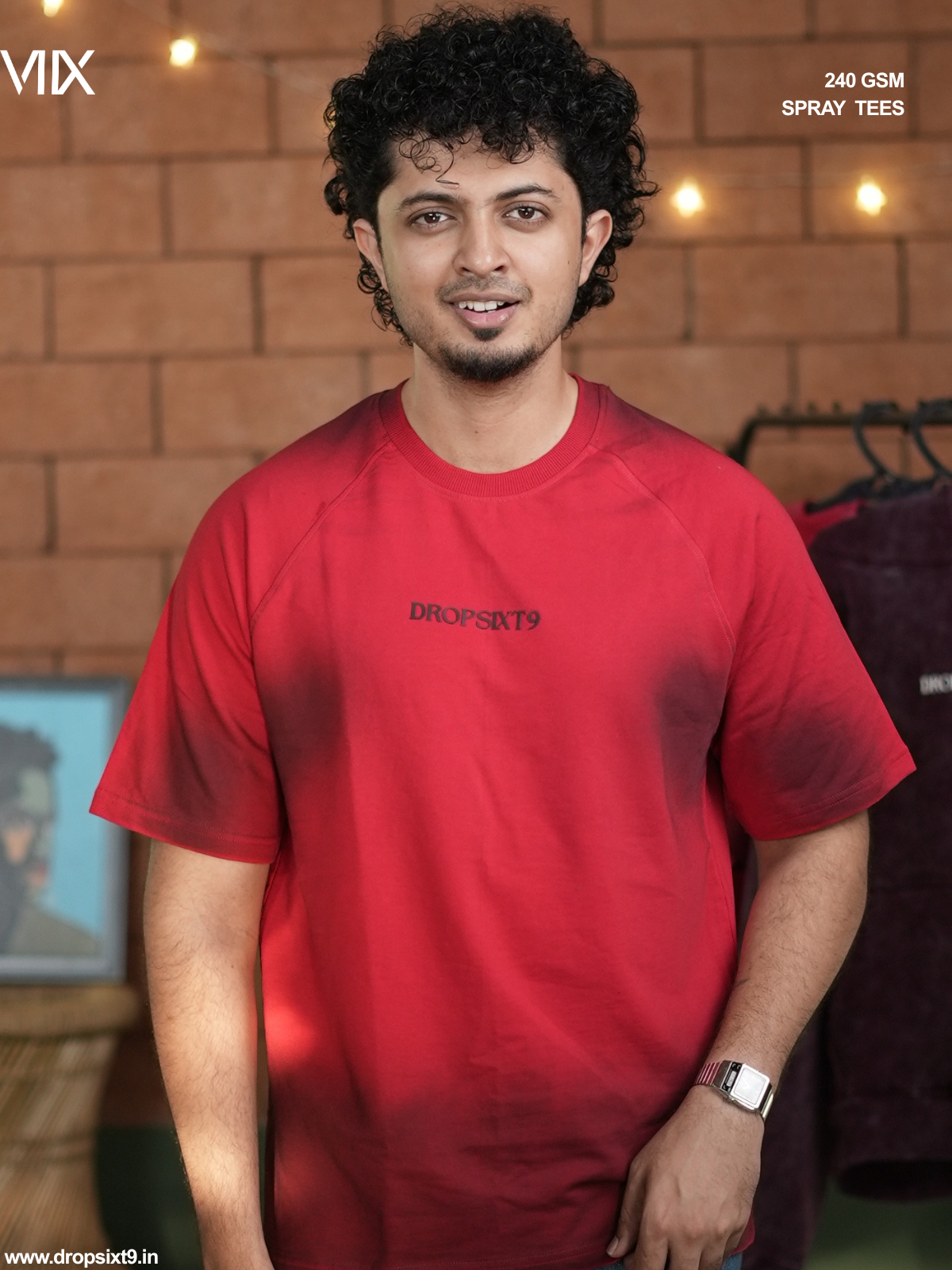 The Black Fade on a Red - Unisex Oversized T-shirt