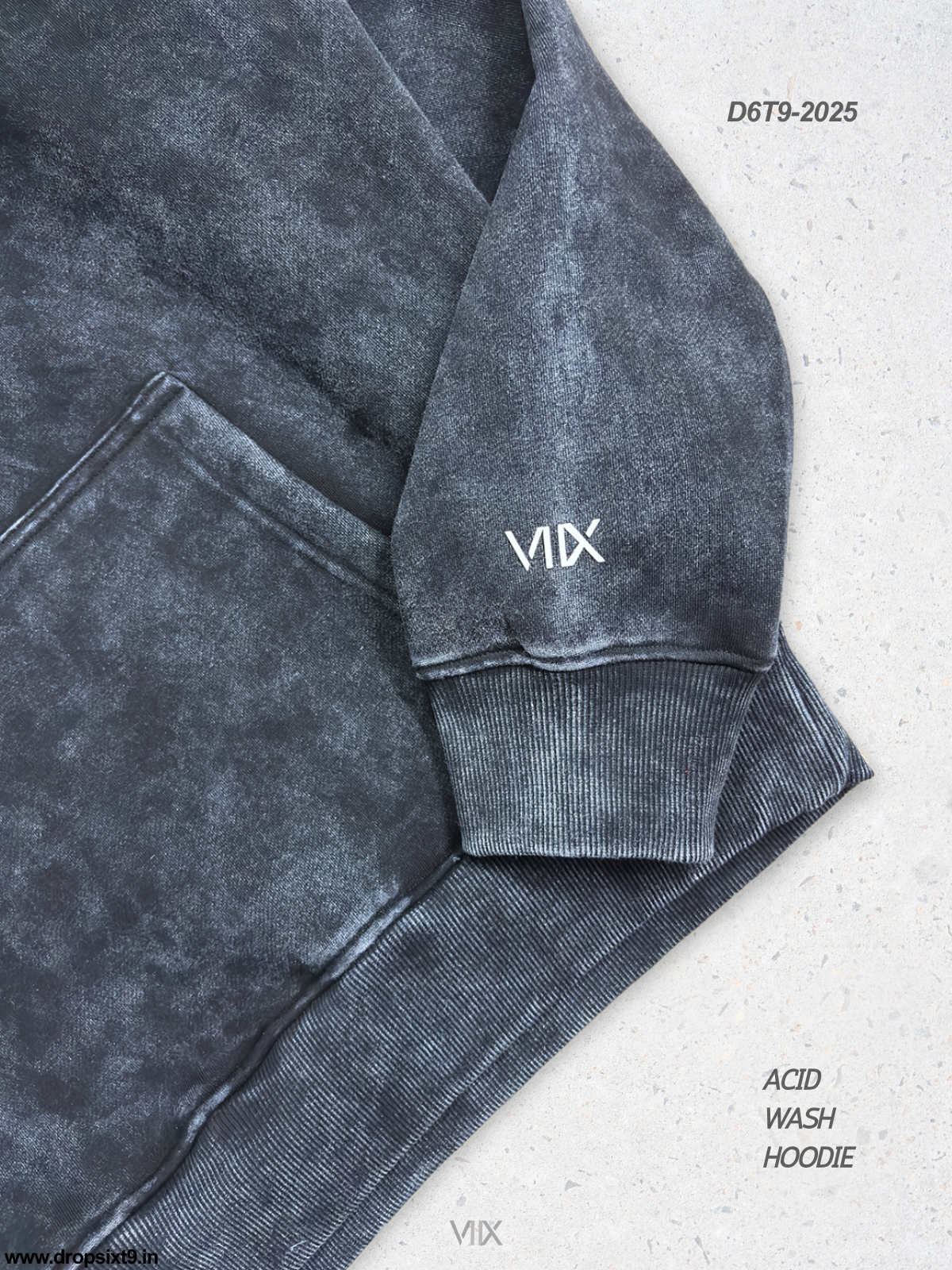 The Black Acid Wash Oversized Hoodie