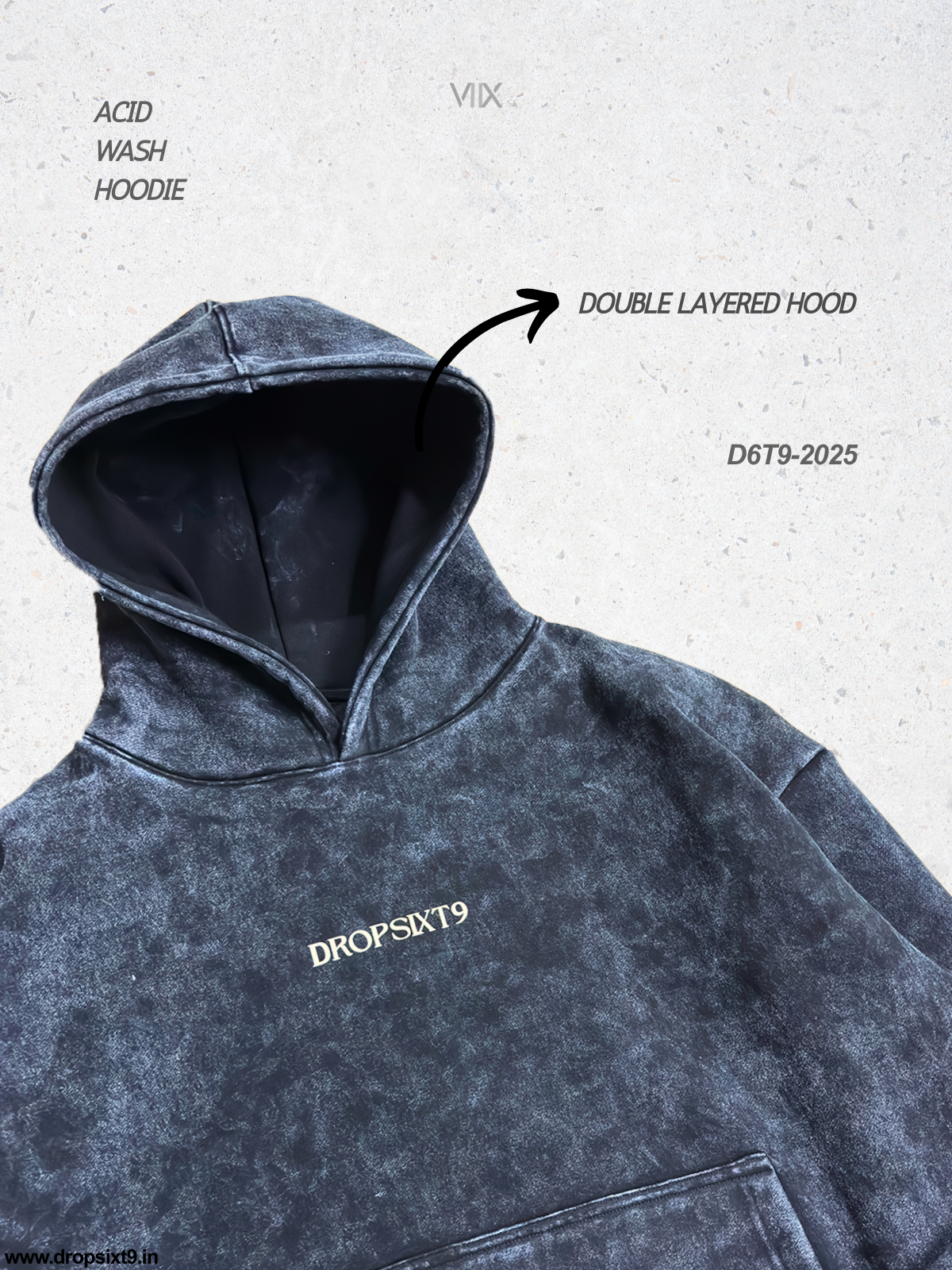 The Black Acid Wash Oversized Hoodie