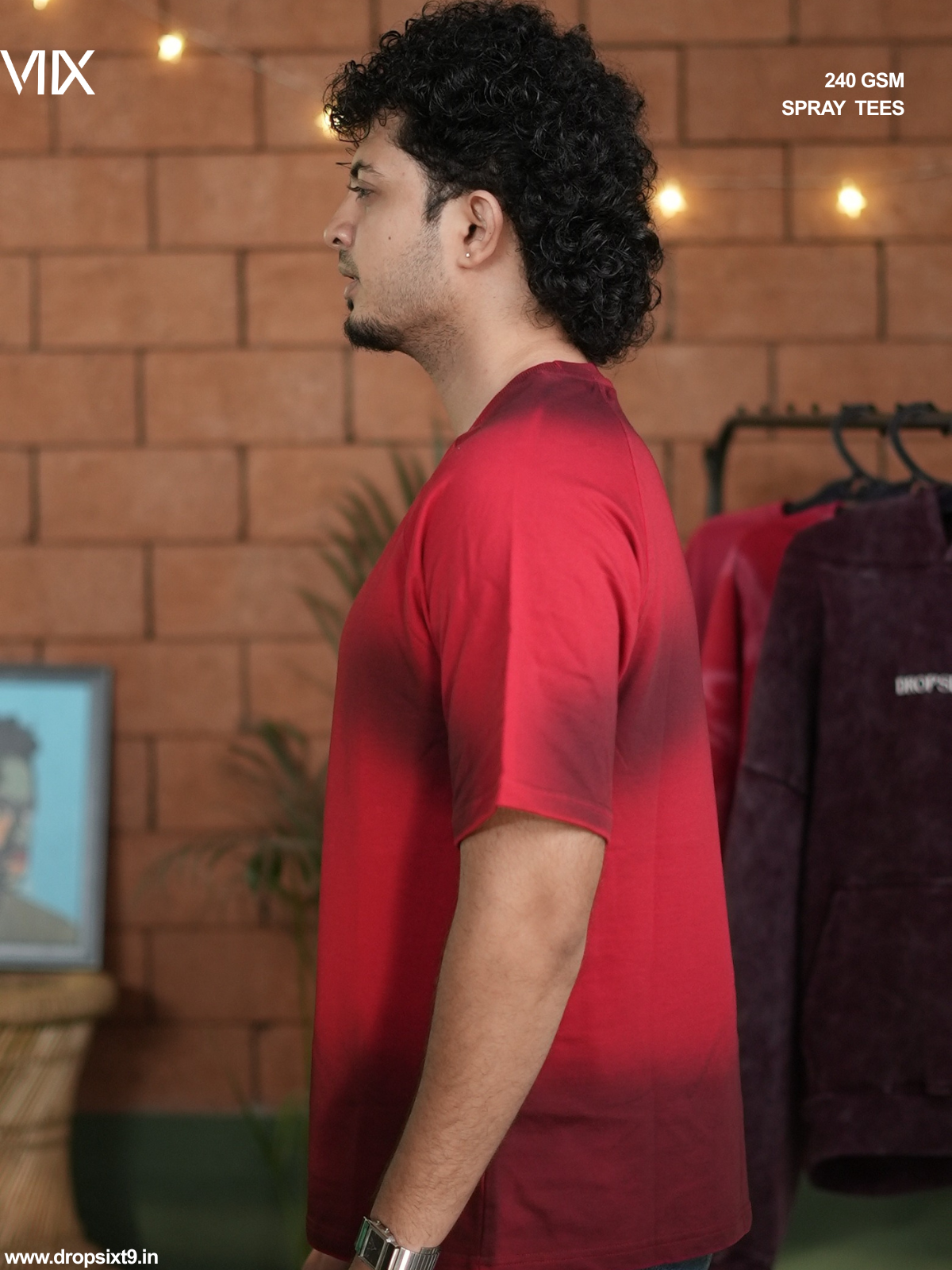 The Black Fade on a Red - Unisex Oversized T-shirt