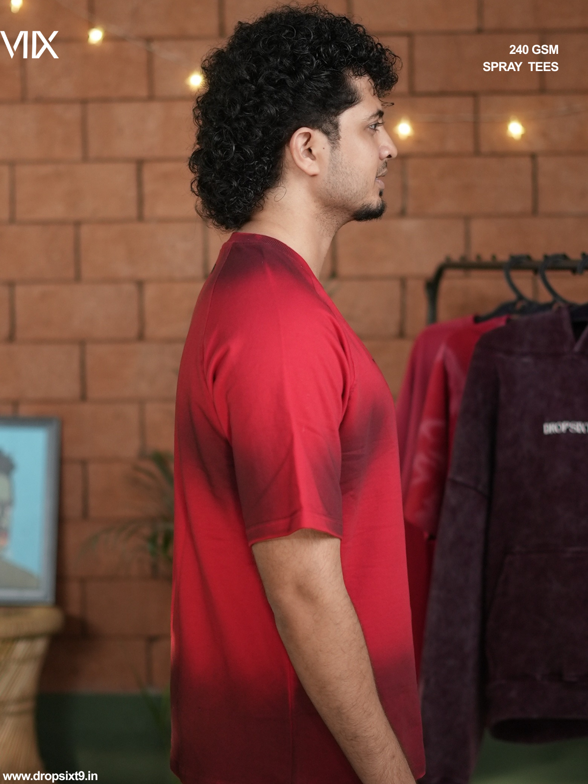 The Black Fade on a Red - Unisex Oversized T-shirt