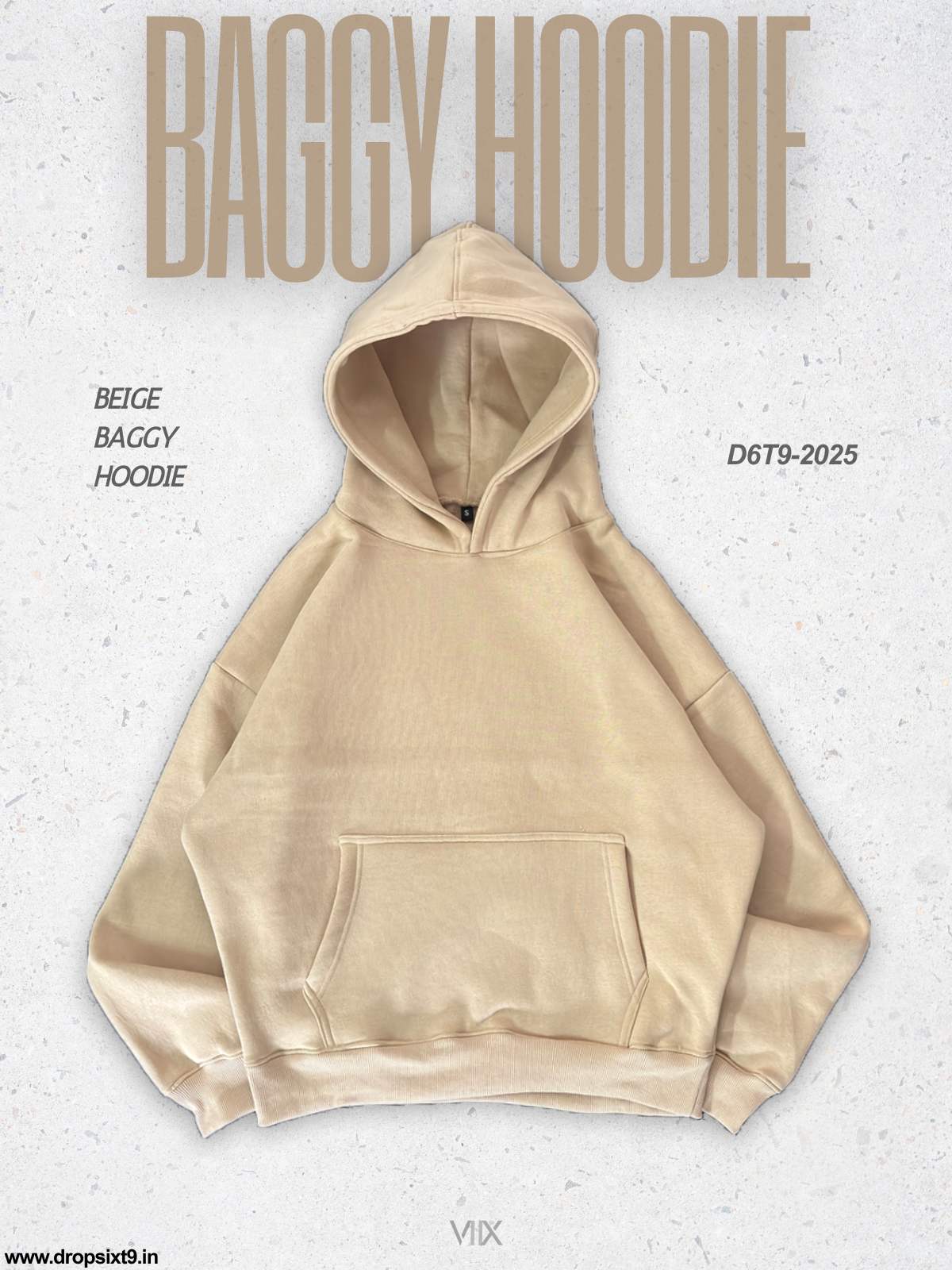 Beige Oversized Hoodie