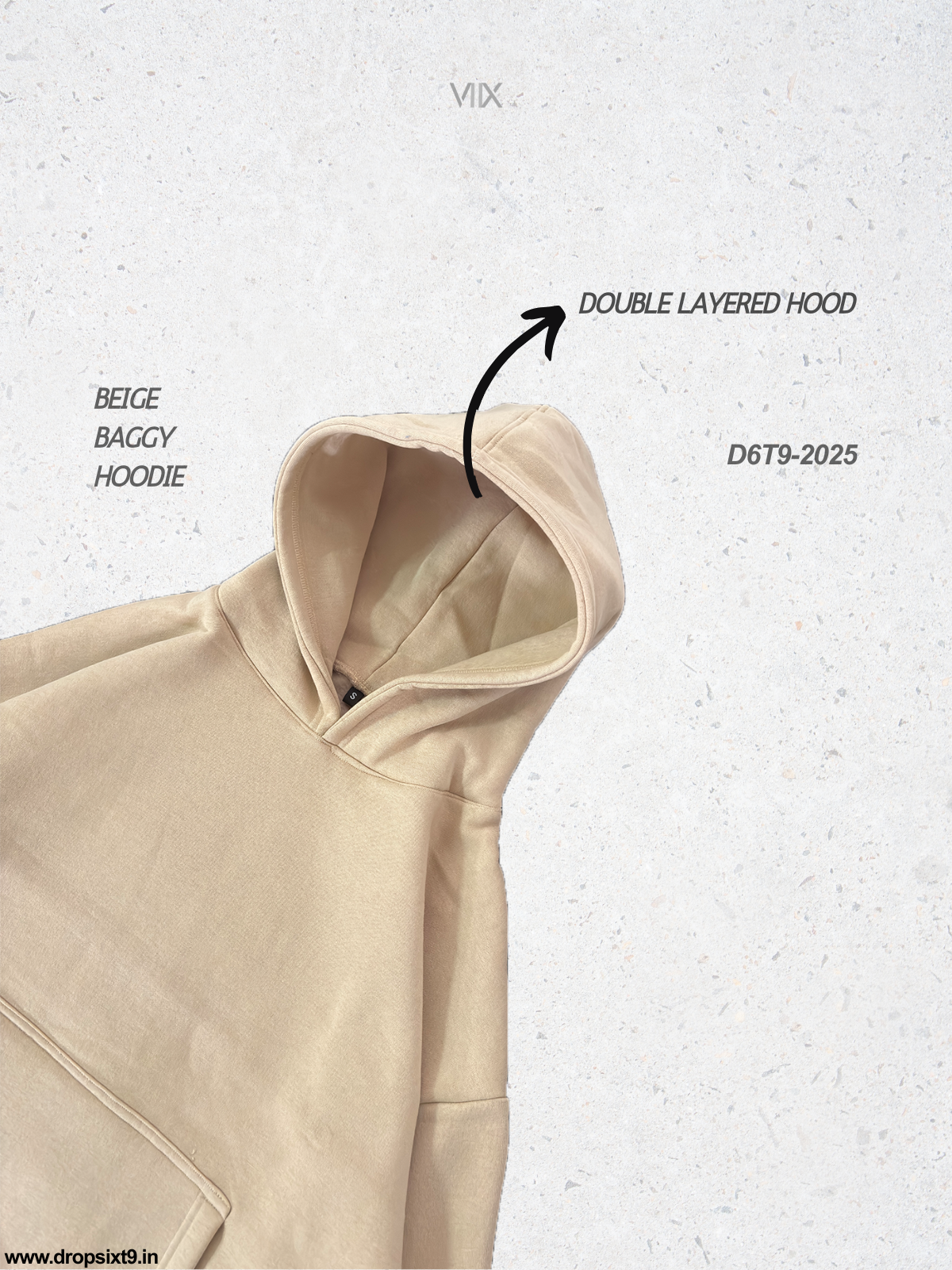 Beige Oversized Hoodie